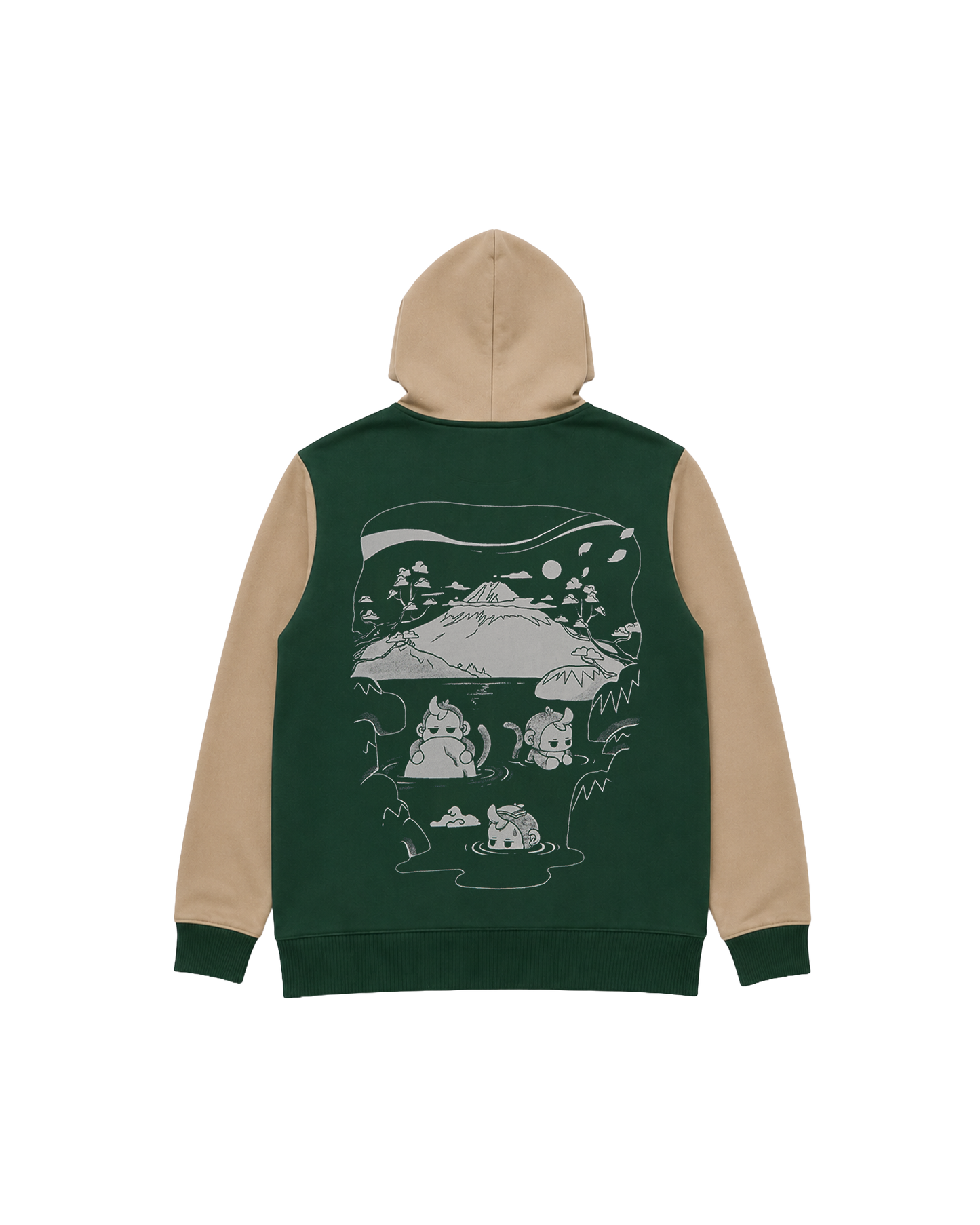 Hot Springs Hoodie - Taupe/Green